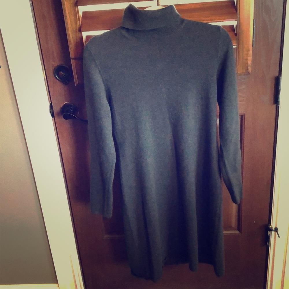 Designer gray cashmere sweater dress